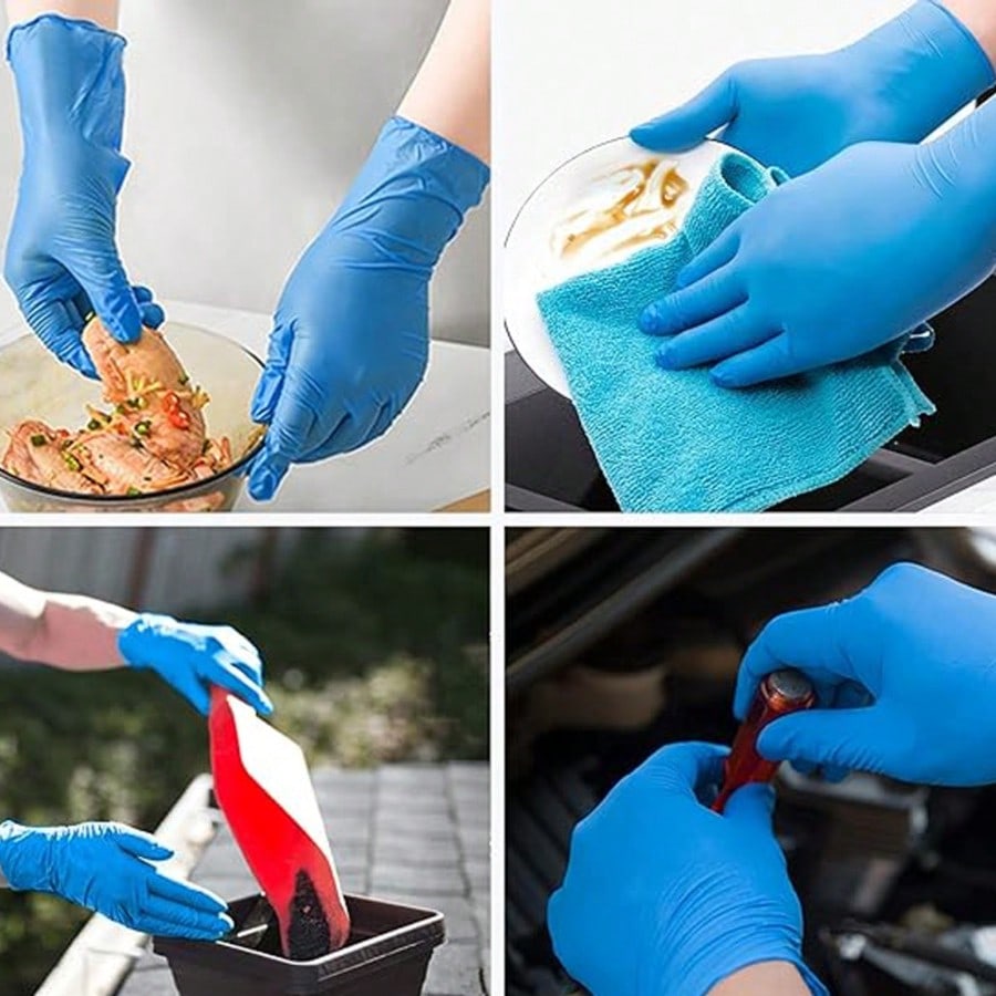 100개입 헤비듀티 니트릴 일회용 장갑, 파우더 프리  - Rubber Glove Cleaning 리뷰 및 가격
