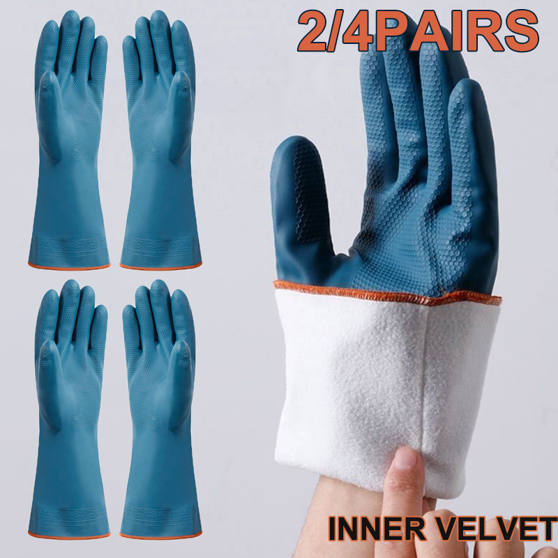 2/4 쌍 양털 두꺼운 청소 장갑과 방수 장갑 가정용  - Rubber Glove Cleaning 리뷰 및 가격